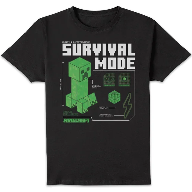 Minecraft Survival Unisex T-Shirt - Black