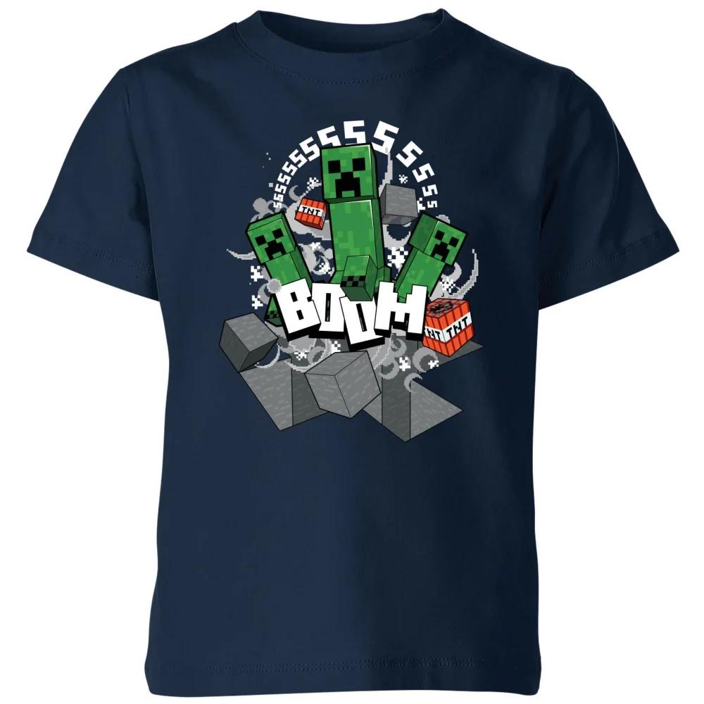 Minecraft Ssss Kids' T-Shirt - Navy - 3-4 Years Image 1