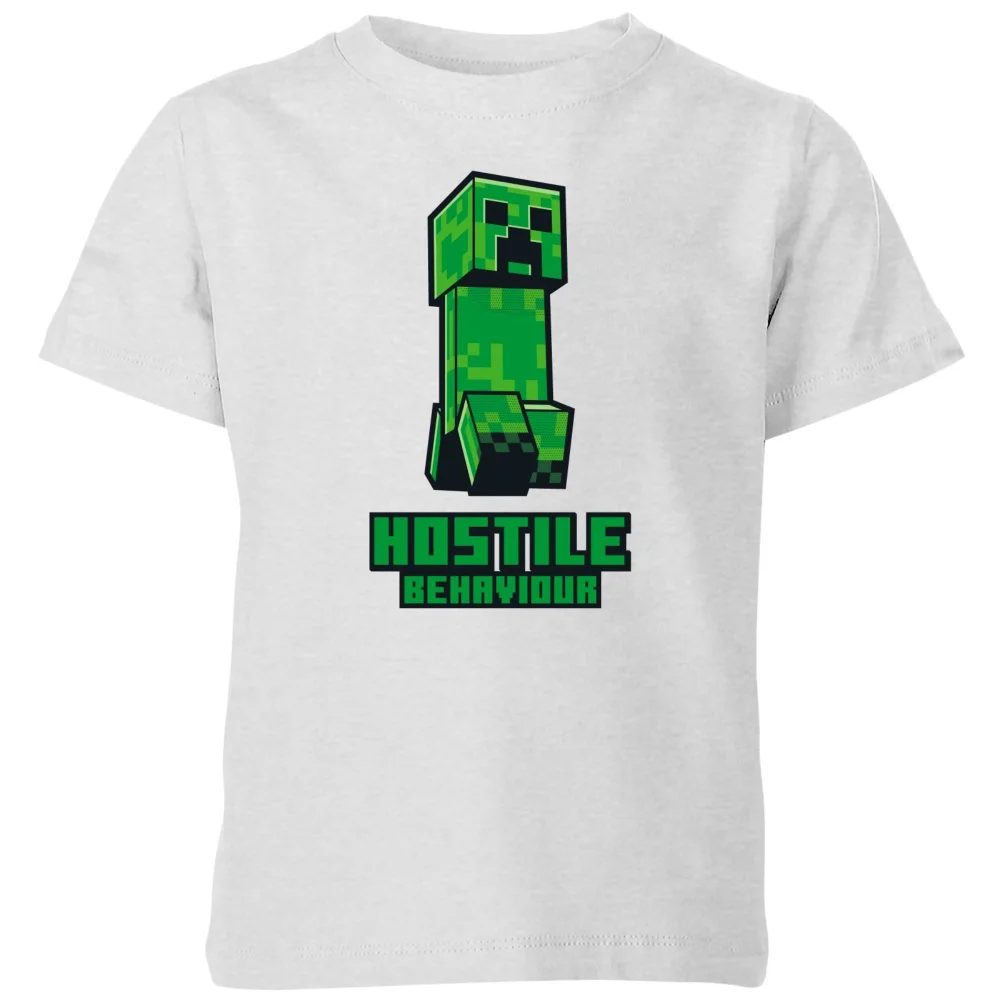 Minecraft Hostile Behaviour Kids' T-Shirt - Grey - 3-4 Years Image 1