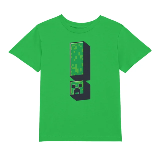 Minecraft Creeper Exclamation Kids' T-Shirt - Kelly Green