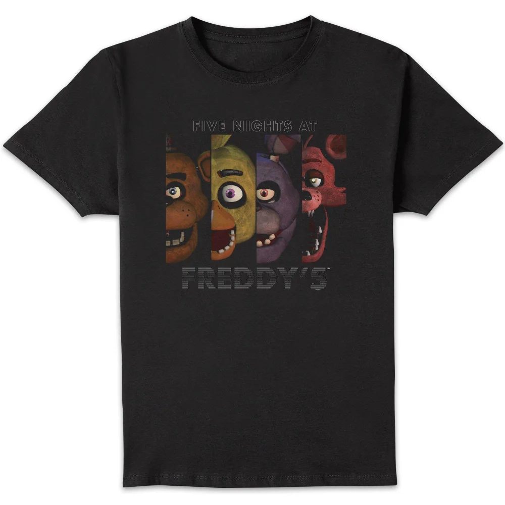 Five Nights at Freddy's Panel X4 Character Unisex T-Shirt - Black - S Image 1