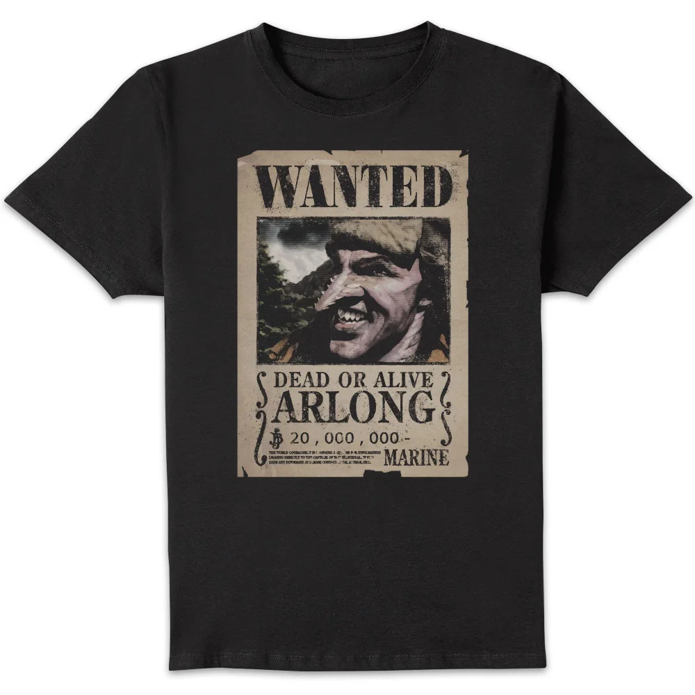 One Piece Arlong Wanted Poster Unisex T-Shirt - Black - S Image 1