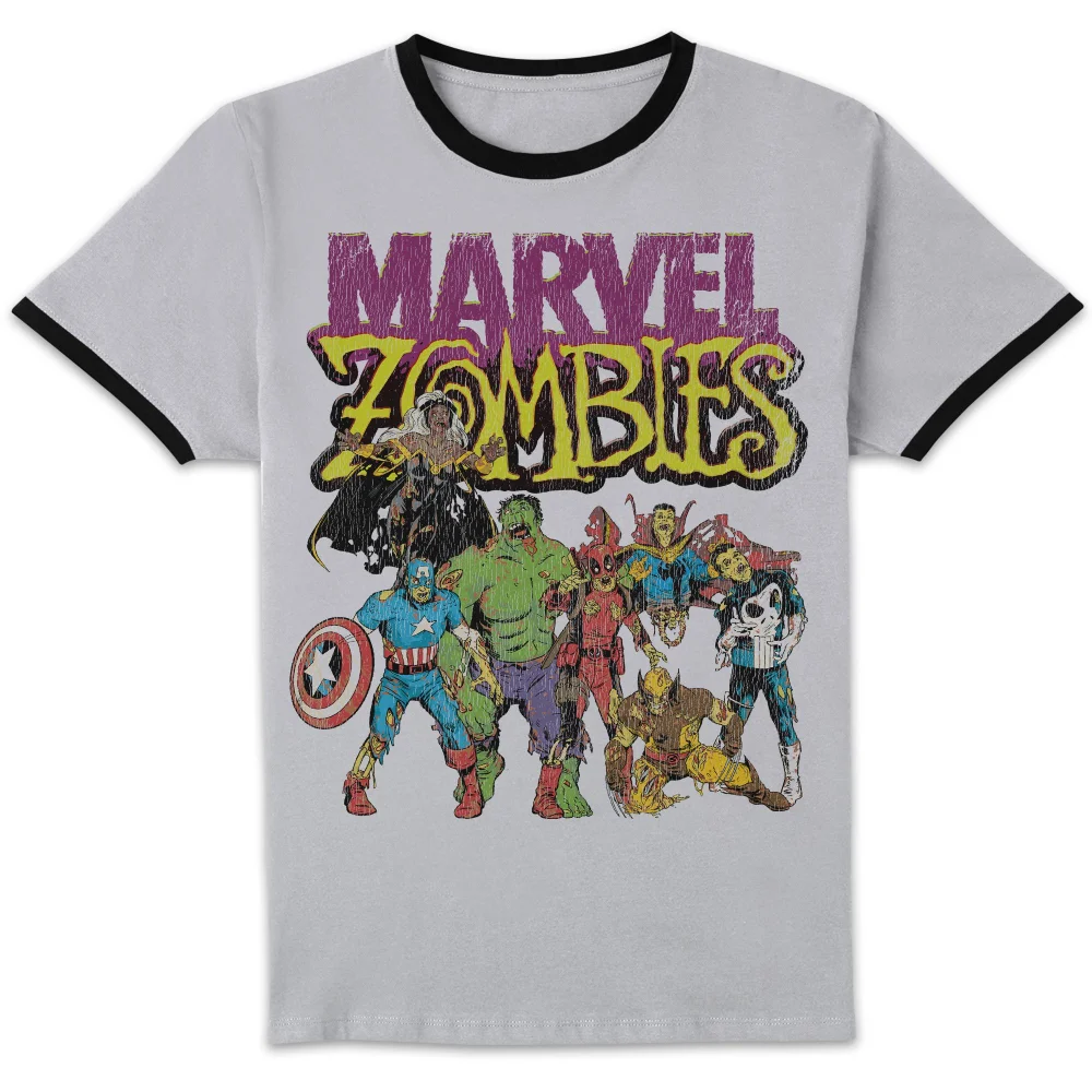 Marvel Zombies Group Unisex Ringer T-Shirt - White/Black - S Image 1