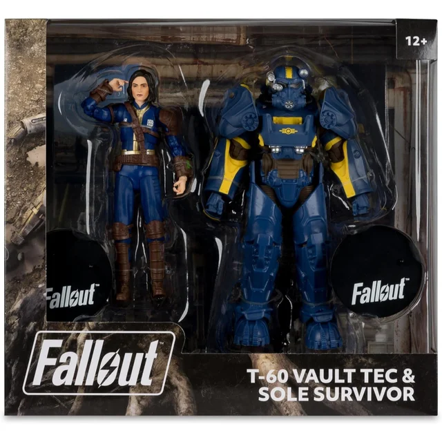 McFarlane Toys Fallout 76 T-60 Vault Tec And Sole Survivor 7" Action Figure 2-Pack