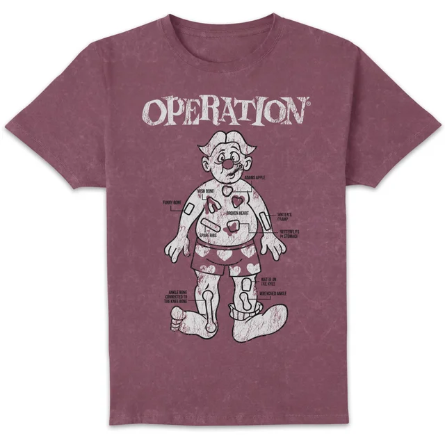 Operation Classic Board Unisex T-Shirt - Burgundy Acid Wash