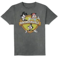 Animaniacs Retro Logo Unisex T-Shirt - Black Acid Wash