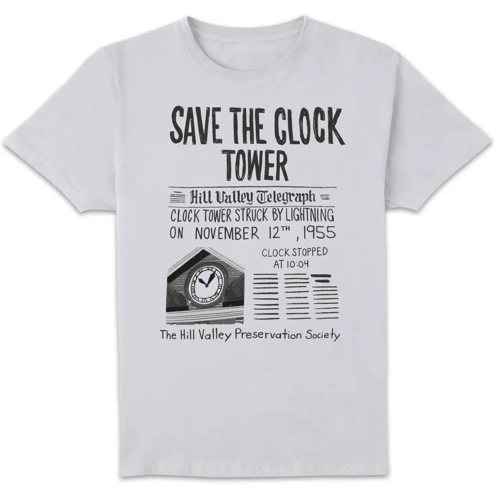 Back To The Future Save The Clock Tower Unisex T-Shirt - White - S Image 1