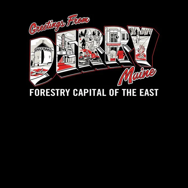 IT - Welcome To Derry Postcard Unisex T-Shirt - Black