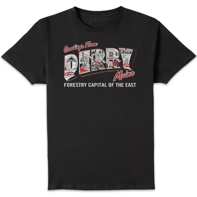 IT - Welcome To Derry Postcard Unisex T-Shirt - Black