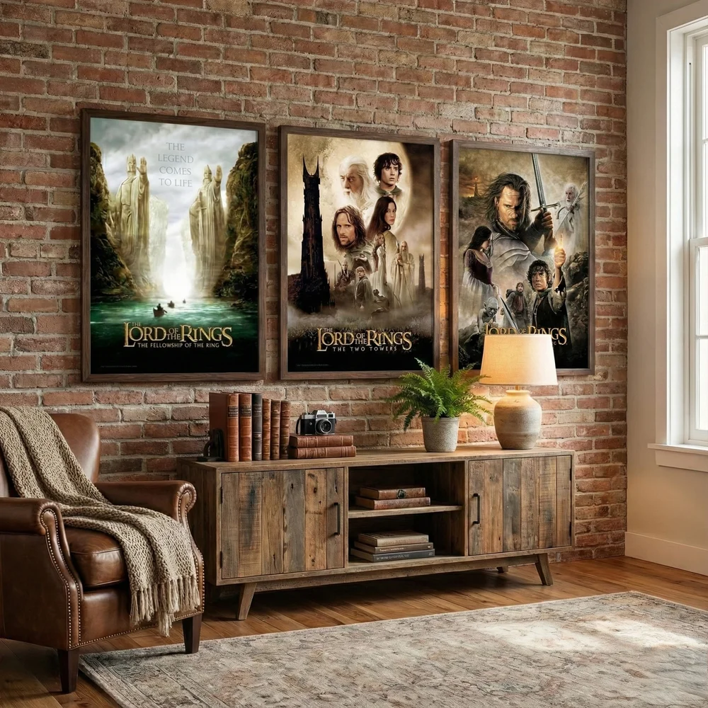 Lord of the Rings Trilogy: Premium Giclée A2 3-Pack with Black Frames Image 1