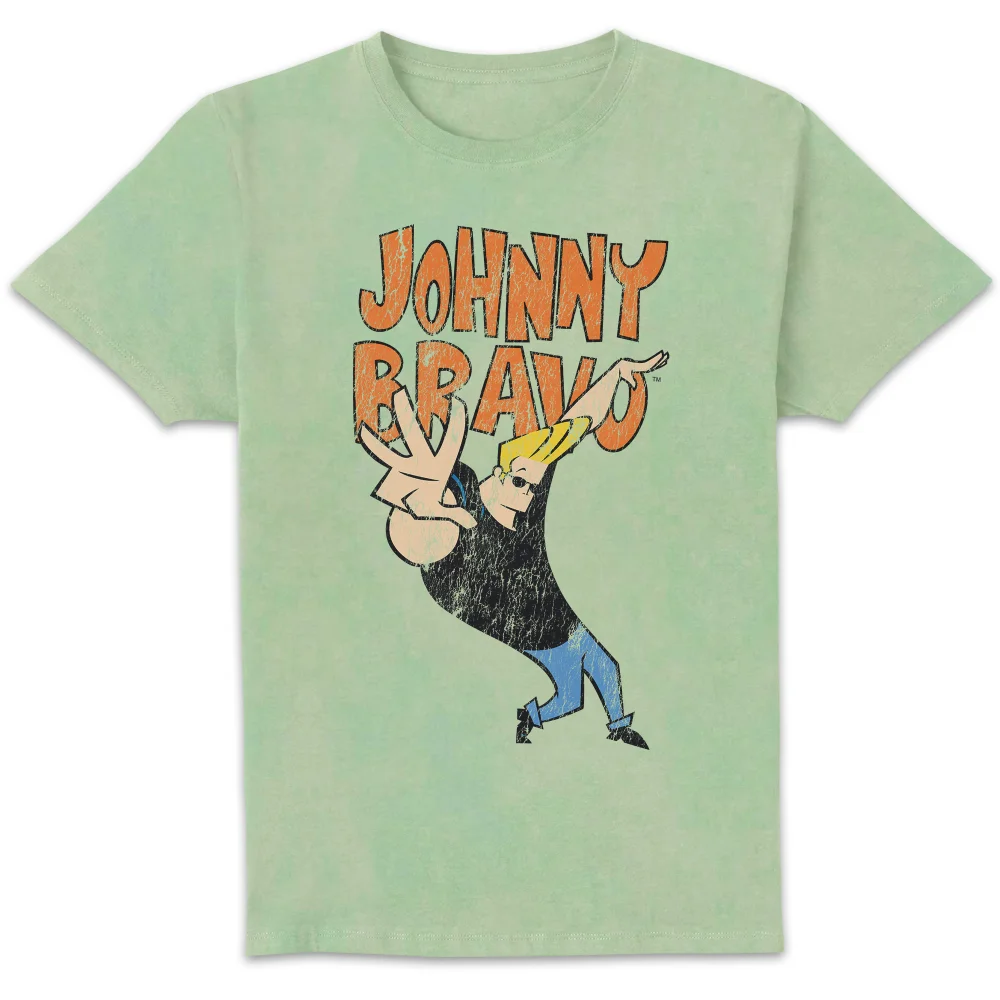 Cartoon Network Johnny Bravo Unisex T-Shirt - Mint Acid Wash - S Image 1