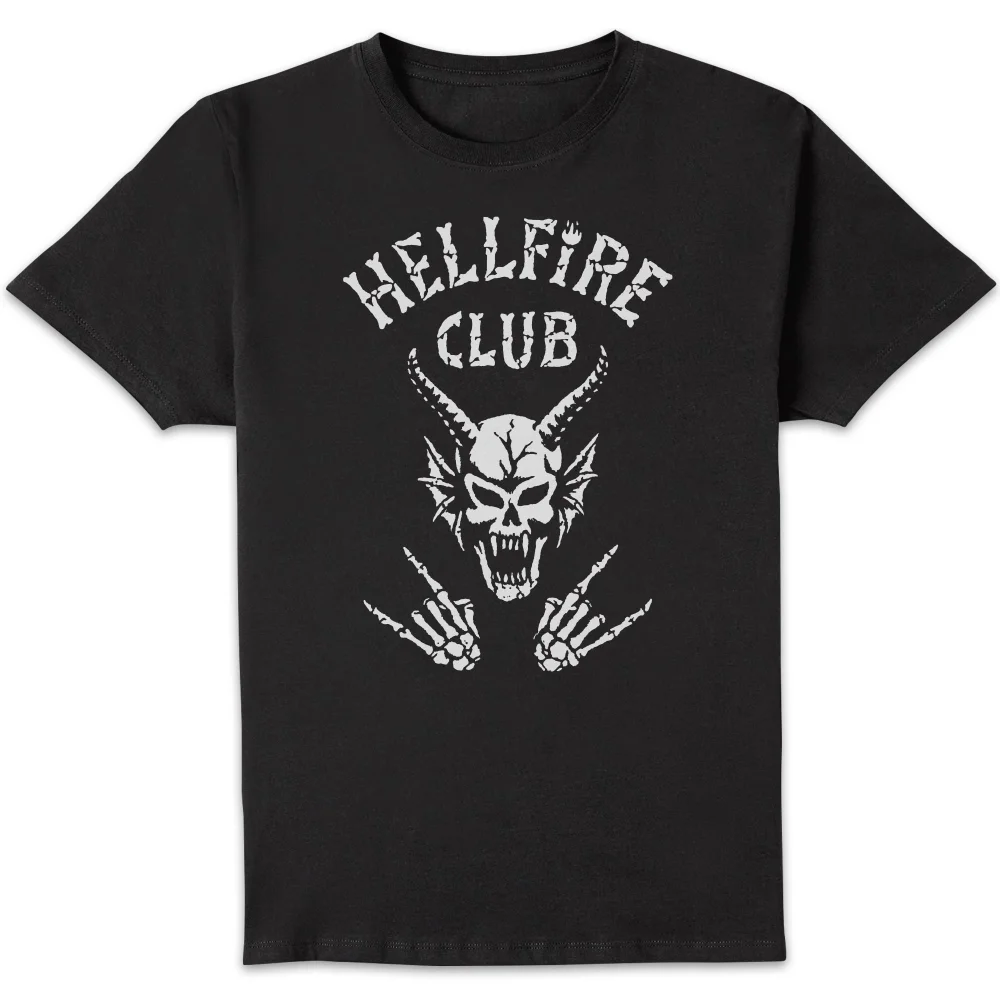 Stranger Things Hellfire Skull Unisex T-Shirt - Black - S Image 1