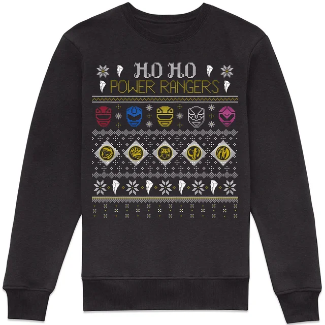 Power Rangers Stitch Christmas Sweatshirt - Black