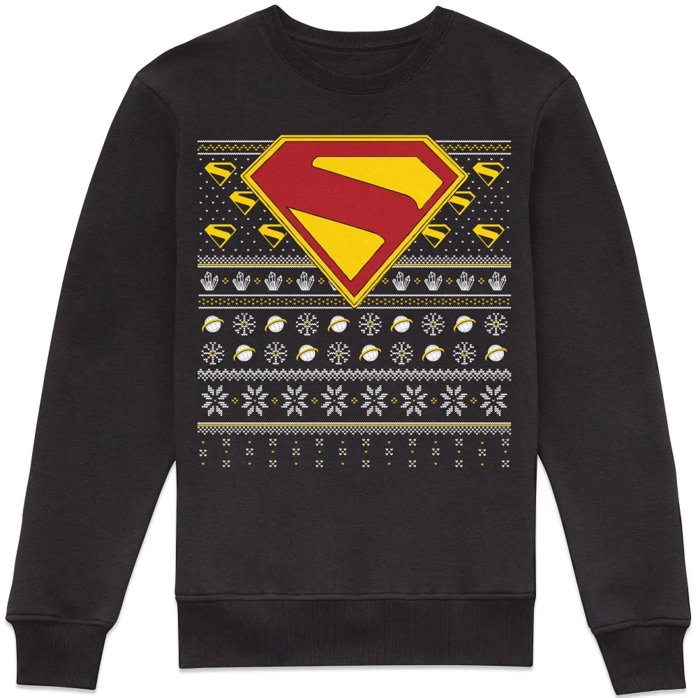 Superman Emblem Christmas Sweatshirt - Black - XS Image 1