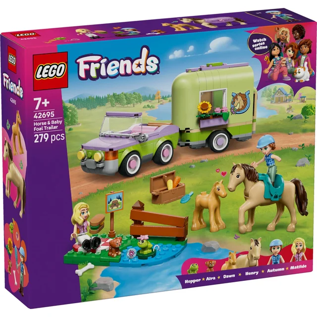 LEGO Friends Horse & Baby Foal Trailer with Car Toy 42695