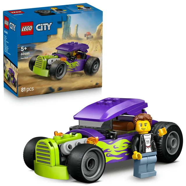 LEGO City Hot Rod Race Car Building Toy and Minifigure 60485