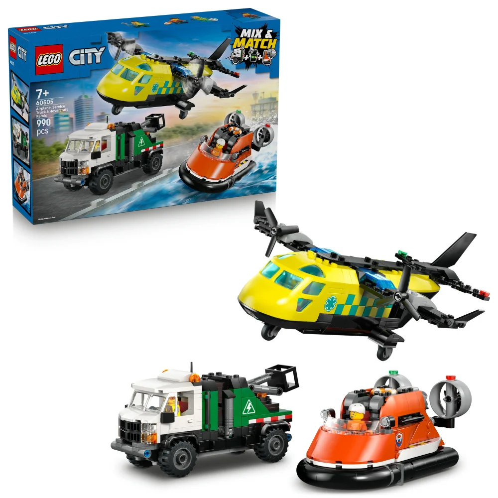 LEGO City Airplane, Service Truck & Hovercraft Remix 60505 Image 1