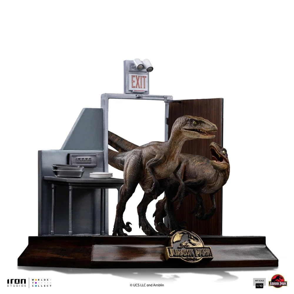 Iron Studios Jurassic Park Art Scale 1/10 Raptors at the Kitchen's Door Figure Image 1