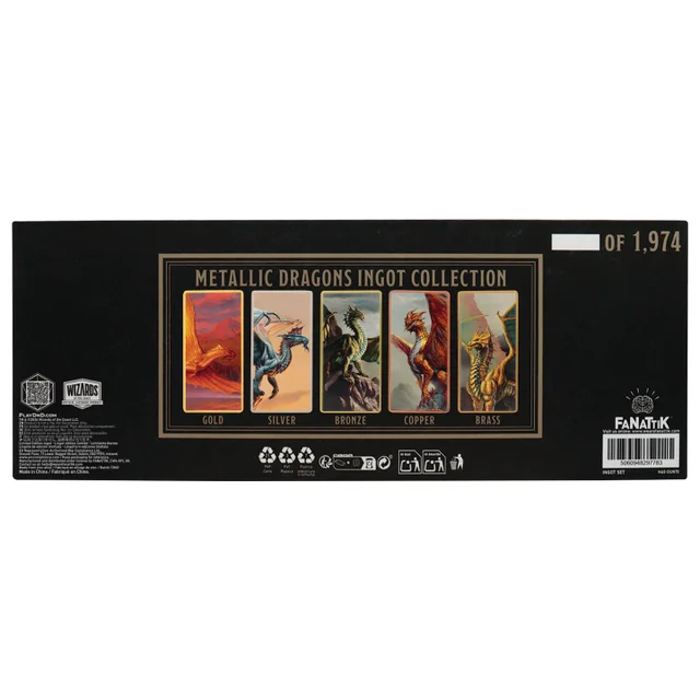 Dungeons & Dragons – Metallic Dragons 5 Piece Ingot Set