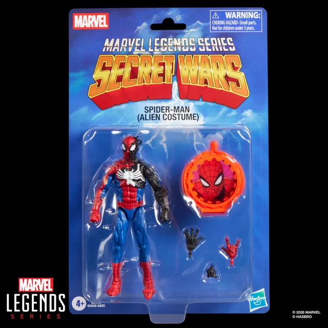 Hasbro Marvel Legends Series Secret Wars Spider-Man (Alien Costume), Marvel Comics Collectible 6 Inch Action Figure