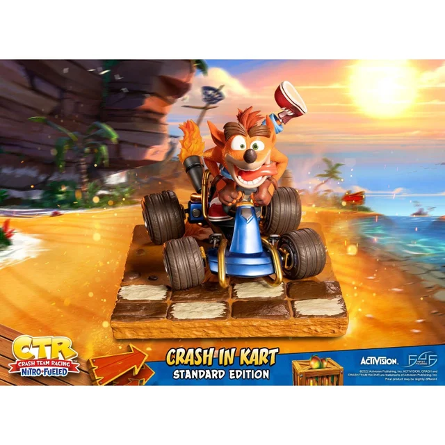 First 4 Figures Crash Team Racing Nitro-Fueled Crash In Kart Resin Statue (31cm)