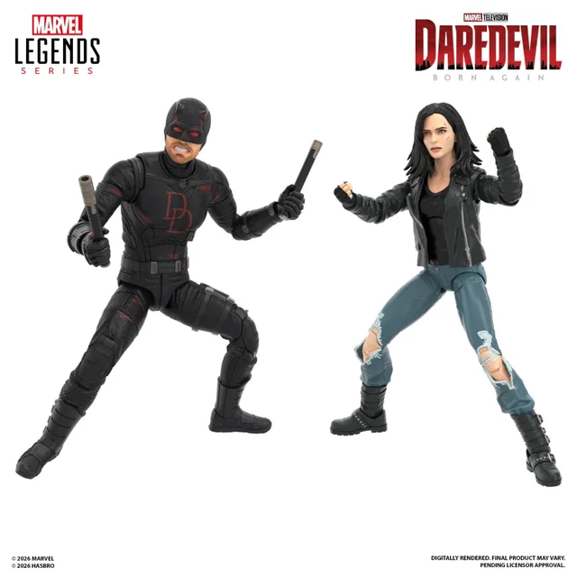 Marvel Legends Series Daredevil: Born Again Daredevil & Jessica Jones, 2 Collectible 15 cm Action Figures