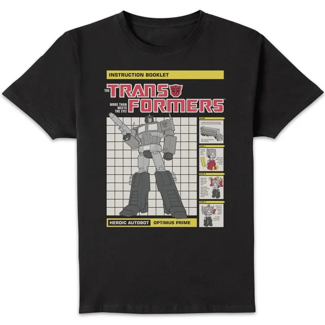 Transformers Optimus Prime Instructional Men's T-Shirt - Black