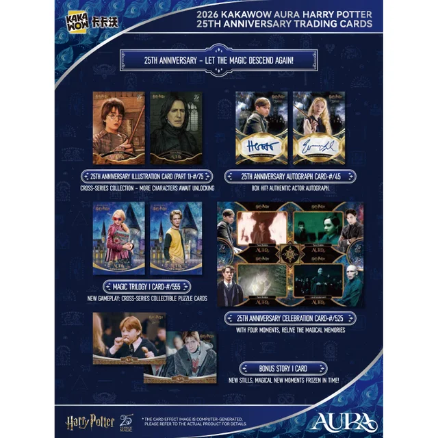 2026 Kakawow Aura Harry Potter 25th Anniversary Trading Cards Hobby Box