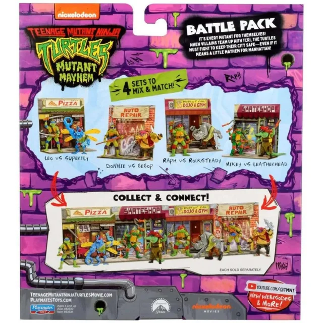 Teenage Mutant Ninja Turtles: Mutant Mayhem Battle Pack Action Figures Raphael vs. Rocksteady 11 cm