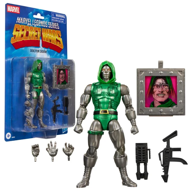 Marvel Legends Series Secret Wars Doctor Doom, Retro Fantastic Four Comics 15 cm Action Figure with Lenticular Shield