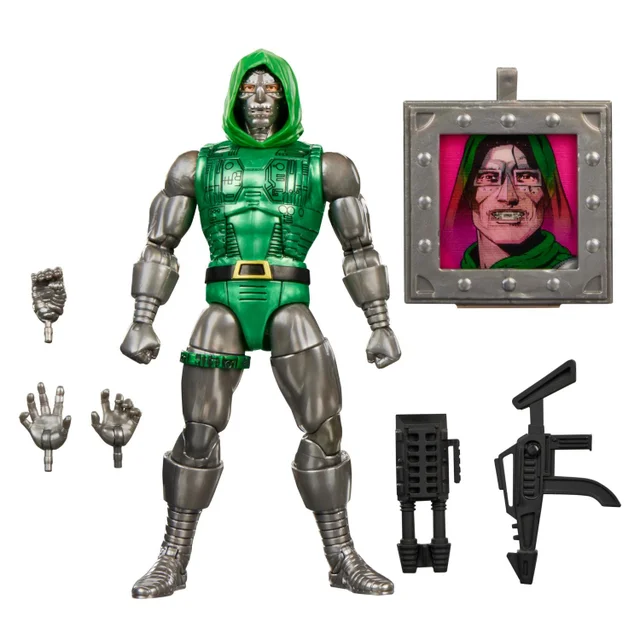 Marvel Legends Series Secret Wars Doctor Doom, Retro Fantastic Four Comics 15 cm Action Figure with Lenticular Shield