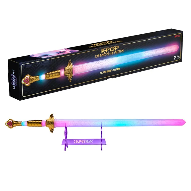 KPop Demon Hunters Rumi Sain-Geom Premium Electronic Sword with Interactive LEDs and Sound Effects, Officially Licensed
