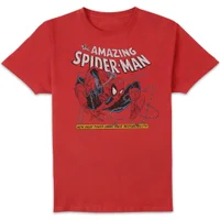 Marvel Comics x Zavvi Exclusive Spiderman Webslinger Premium T-shirt - Red