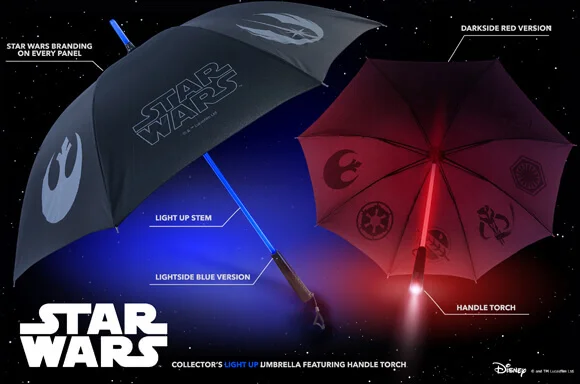 OFFICIAL STAR WARS LIGHTSABER UMBRELLAS