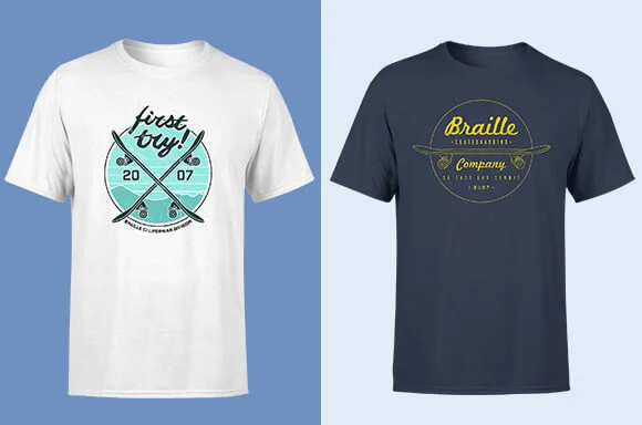 Braille Skateboarding T-Shirts