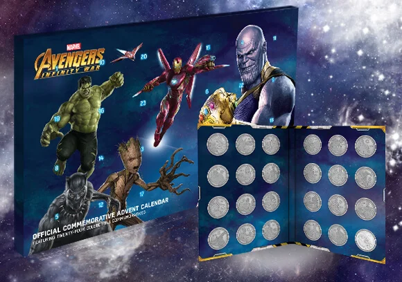 MARVEL AVENGERS: INFINITY WAR COLLECTION COIN ADVENT CALENDAR