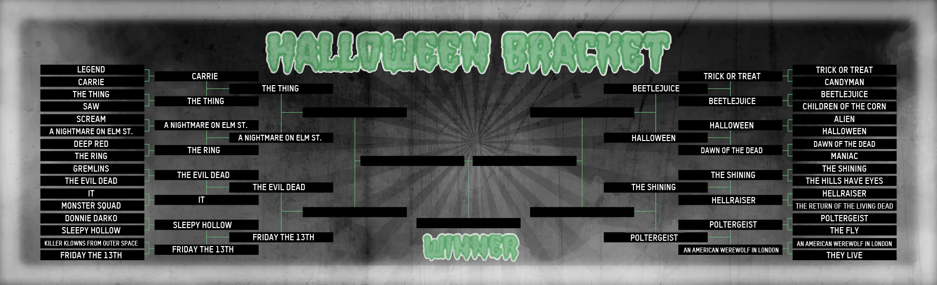 HALLOWEEN MOVIE BRACKET